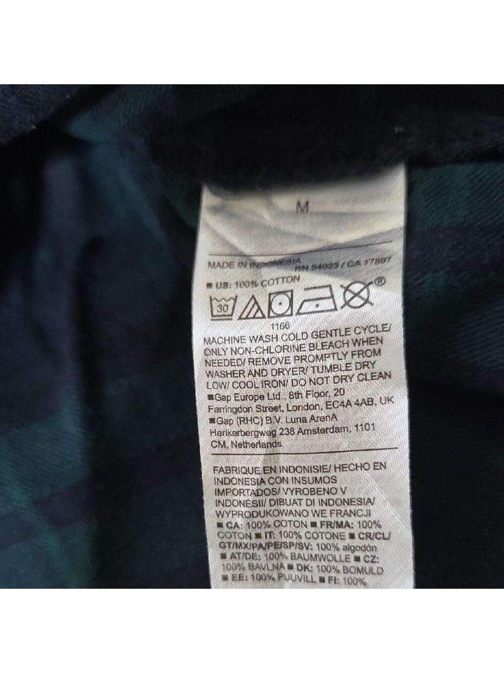 Old Navy Plaid Shirt Green and Navy - Picture 5 of 6